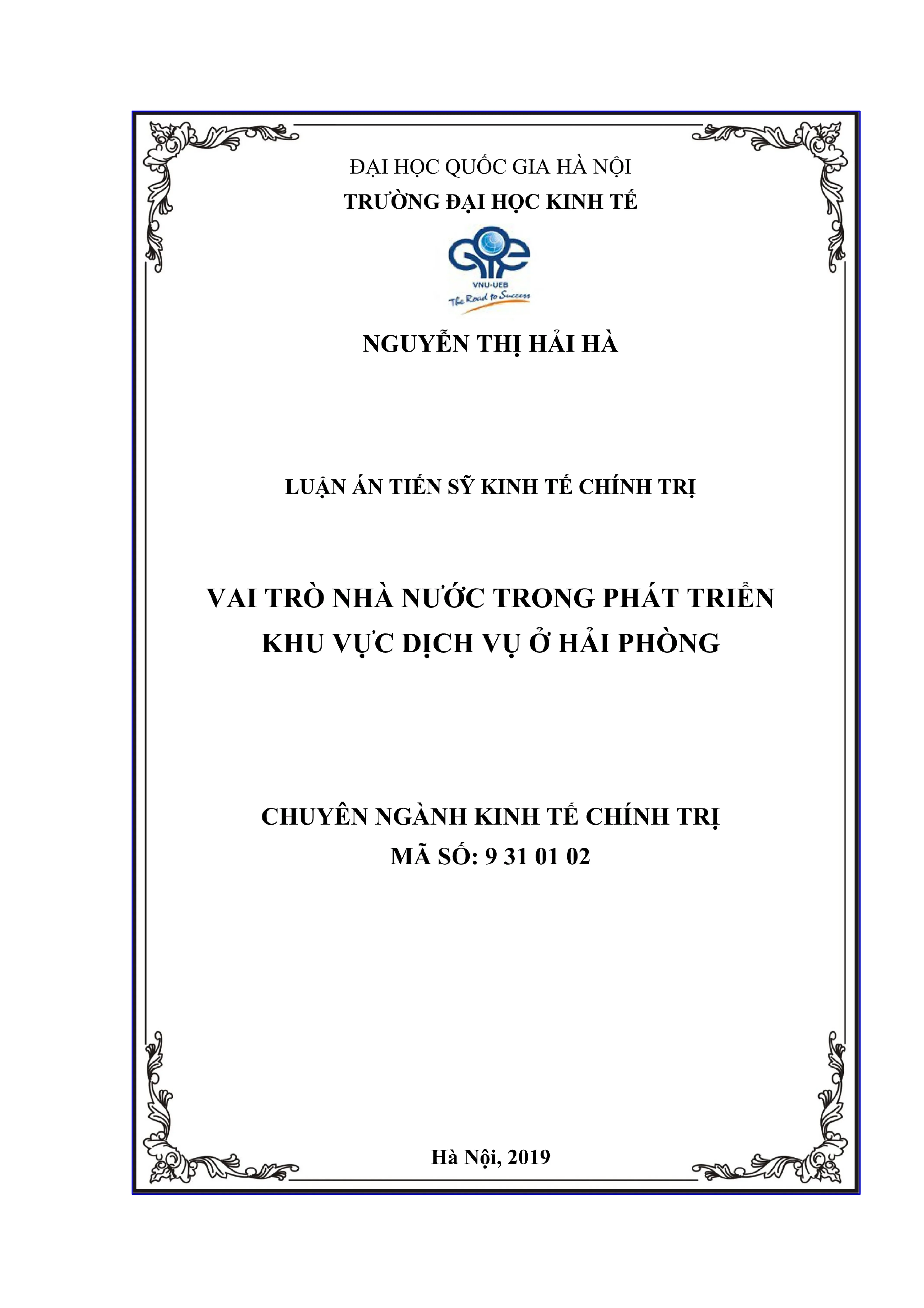 Vai trò nhà nước trong phát triển khu vực dịch vụ Hải Phòng