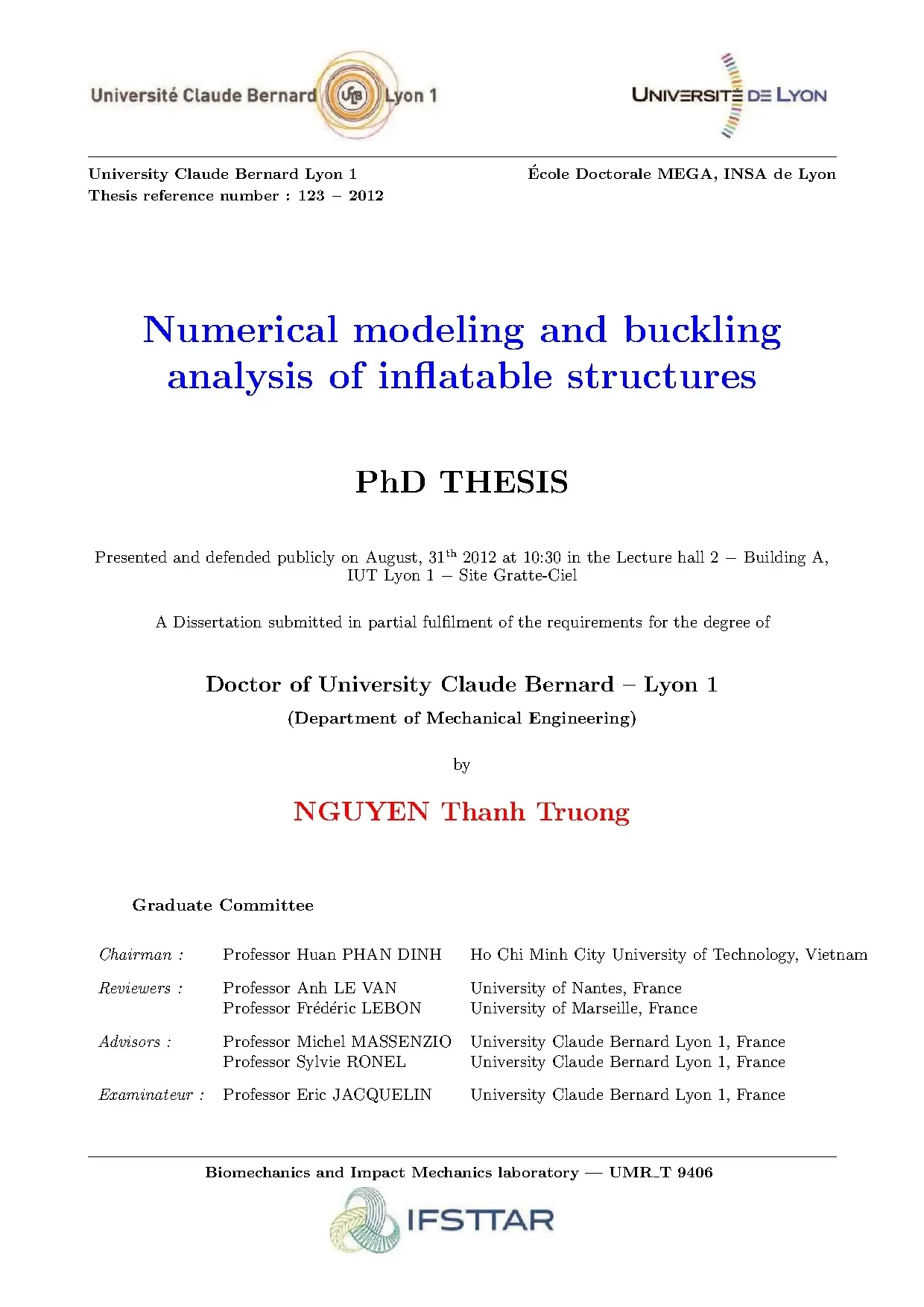 Numerical modeling & buckling analysis of inflatable structures