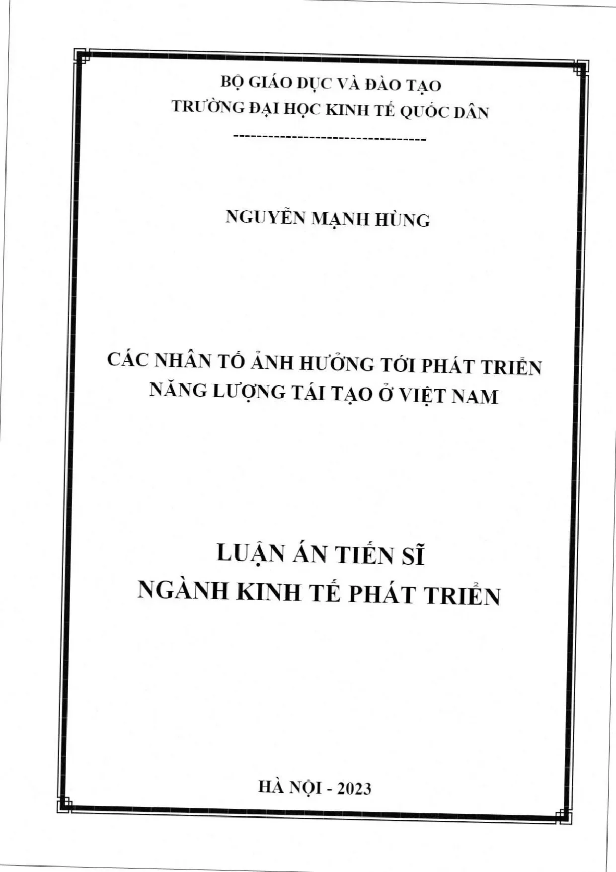 Các nhân tố ảnh hưởng tới phát triển năng lượng tái tạo ở vi