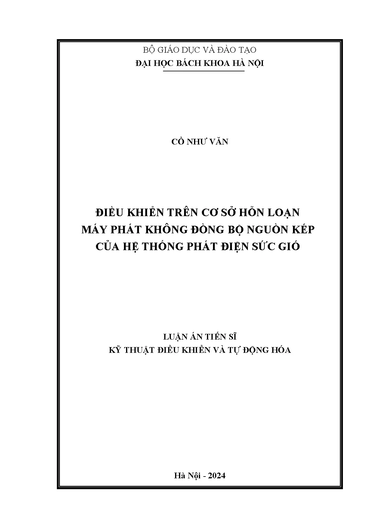 Điều khiển hỗn loạn DFIG hệ thống phát điện sức gió