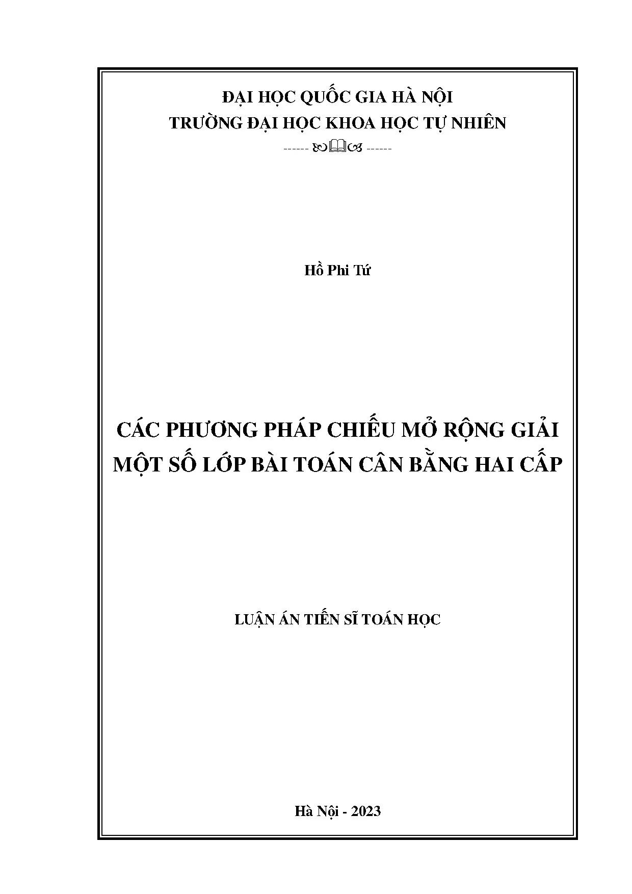 Các phương pháp chiếu mở rộng giải bài toán cân bằng hai cấp