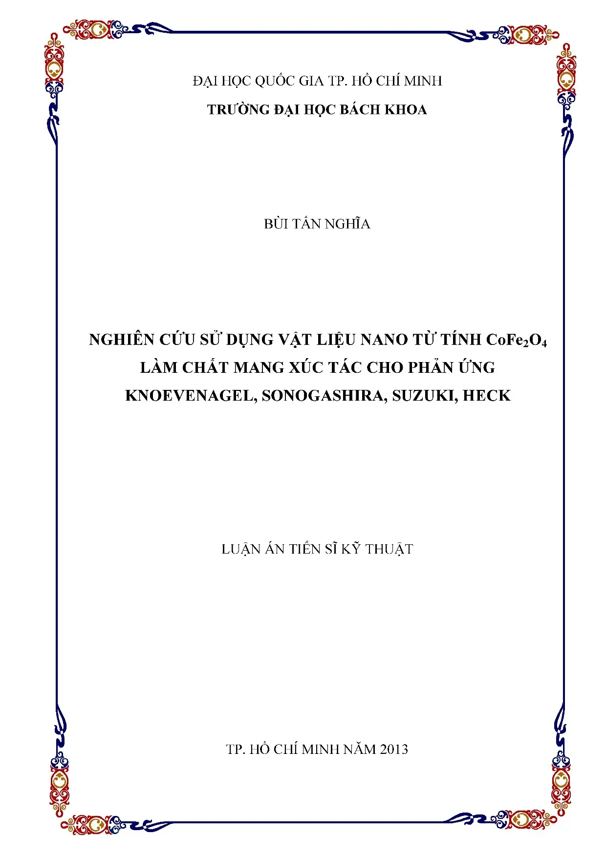 Xúc tác nano CoFe2O4 từ tính cho phản ứng ghép đôi C-C