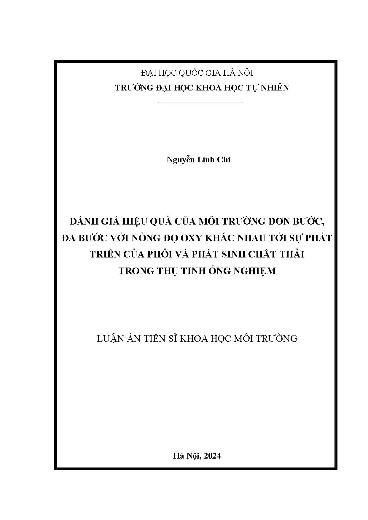 Đánh giá hiệu quả của môi trường đơn bước đa bước với nồng đ