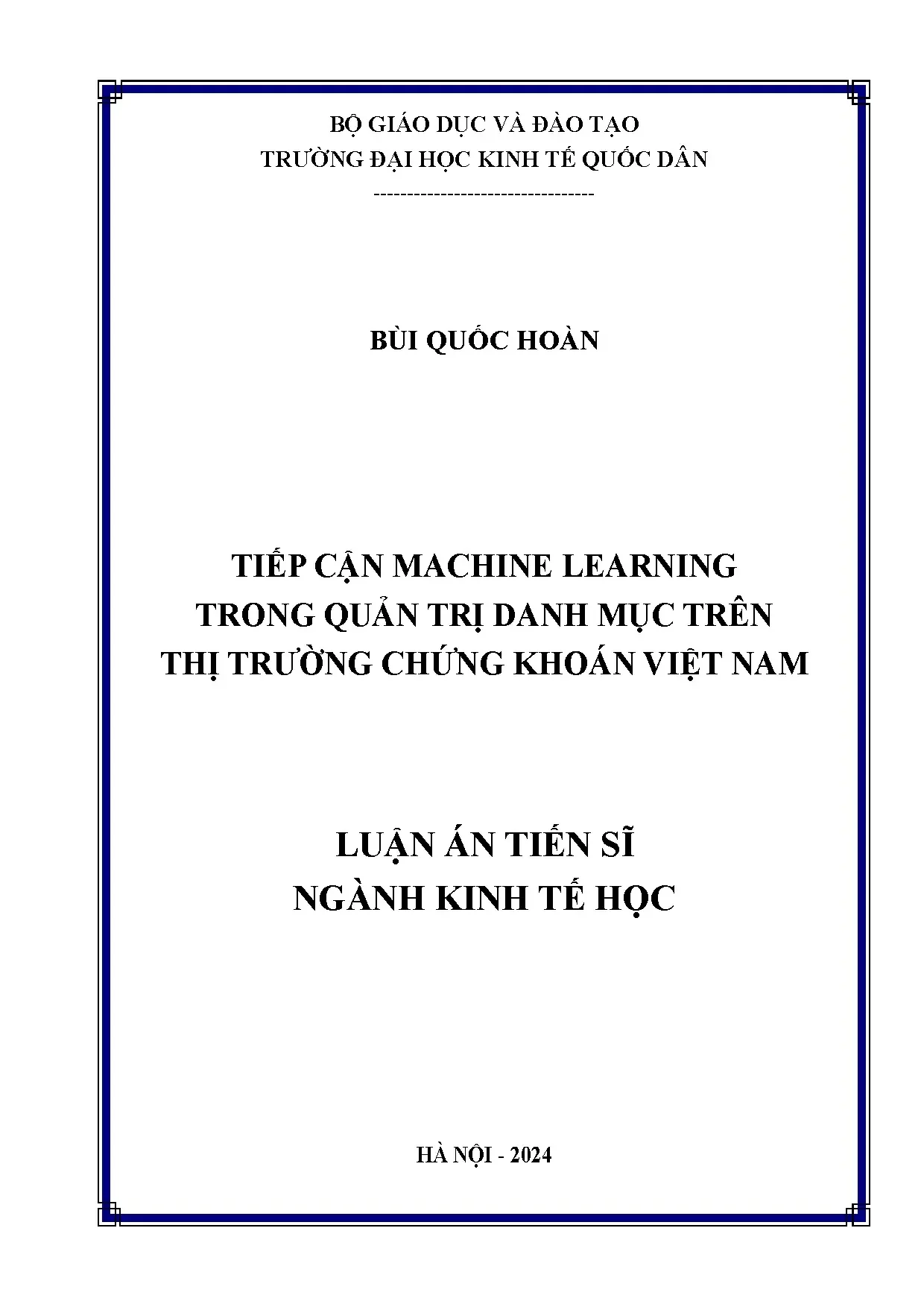 Tiếp cận machine learning trong quản trị danh mục trên thị t