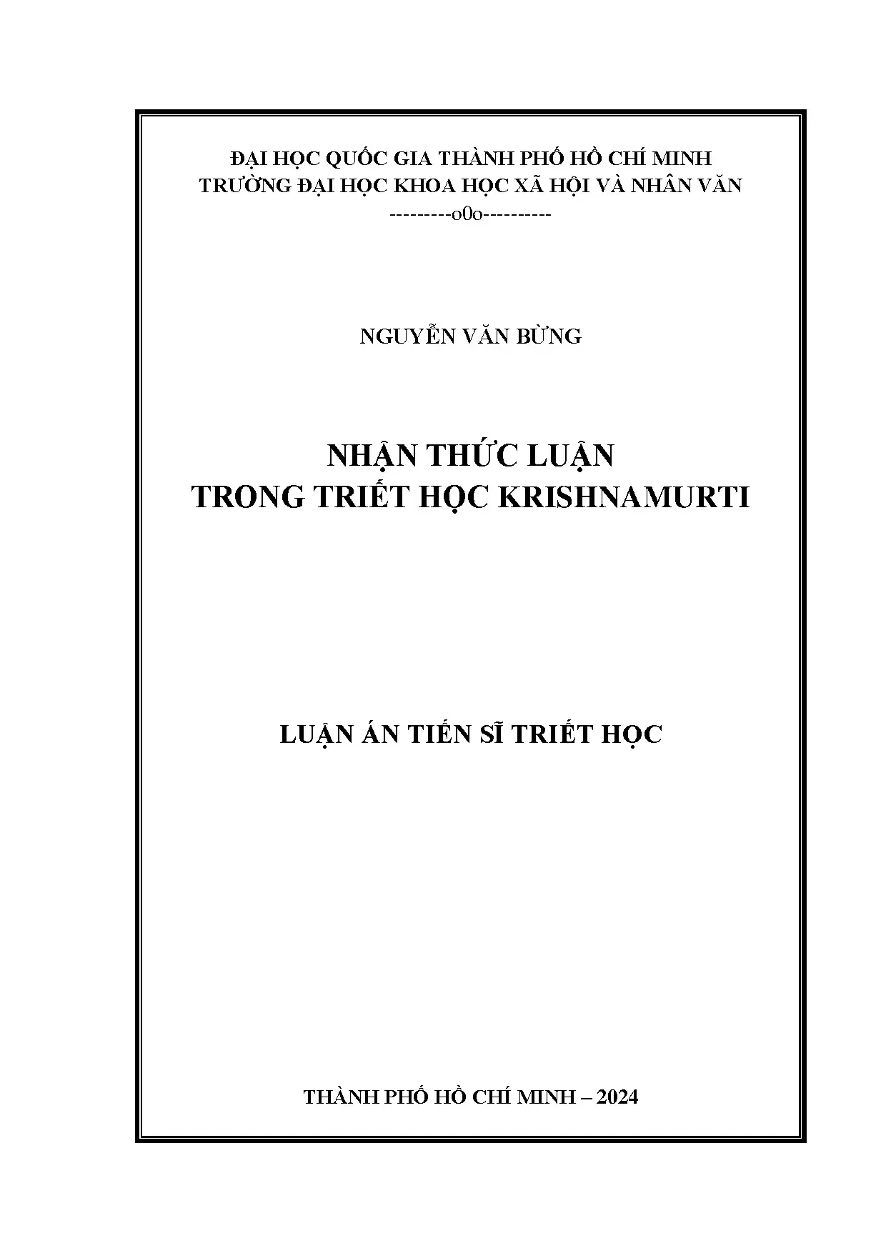 Nghiên cứu nhận thức luận trong triết học Krishnamurti