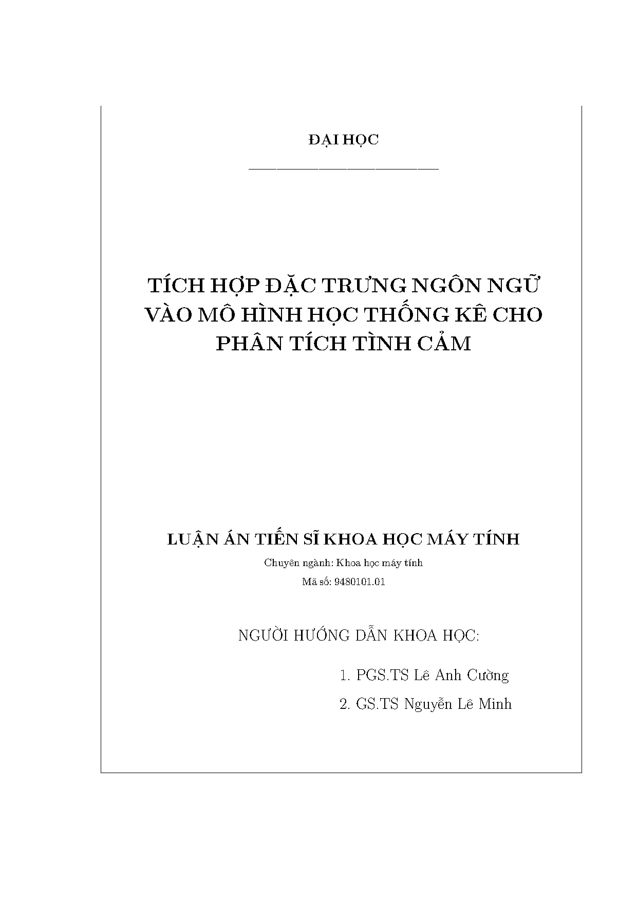 Tích hợp đặc trưng ngôn ngữ vào mô hình học thống kê tình cảm