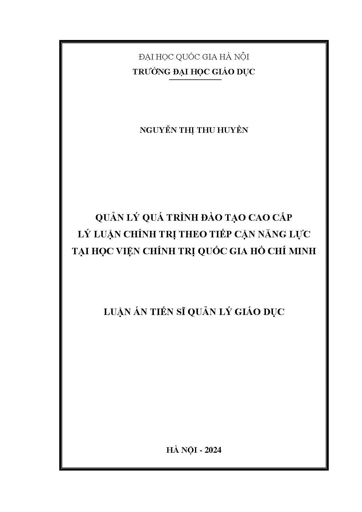 Quản lý đào tạo cao cấp lý luận chính trị theo năng lực