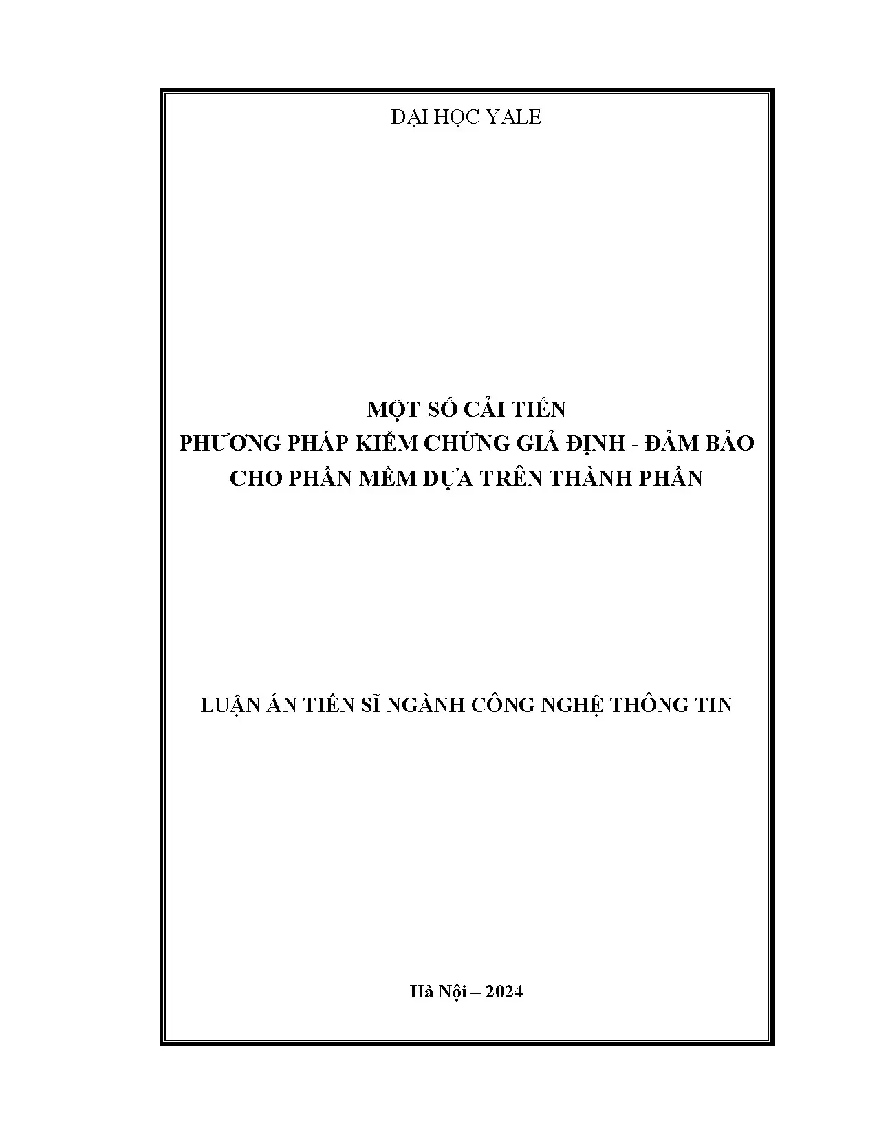Cải tiến kiểm chứng giả định cho phần mềm dựa trên thành phần