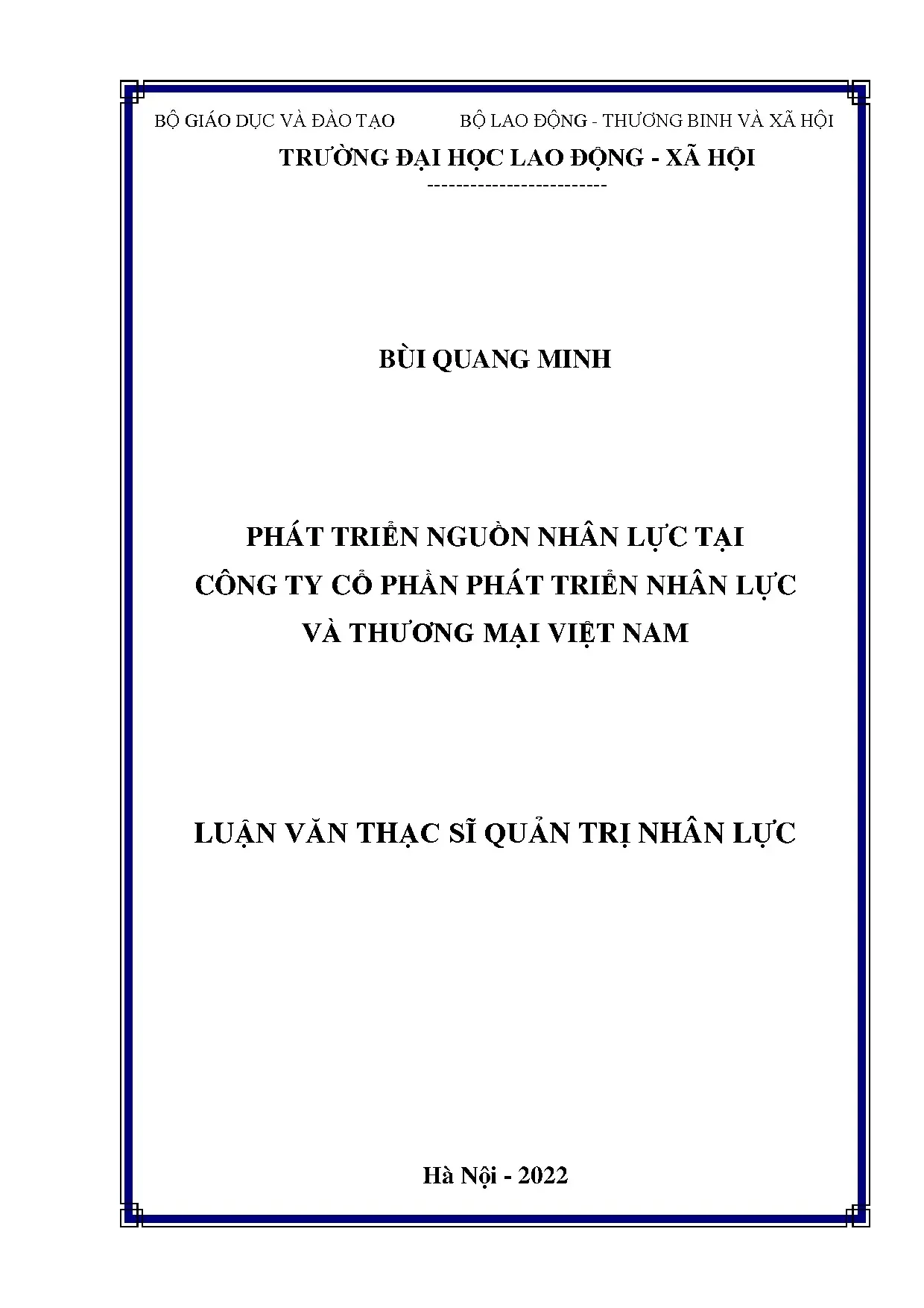 Phát triển nguồn nhân lực tại Công ty CP P.triển NNL & TM VN