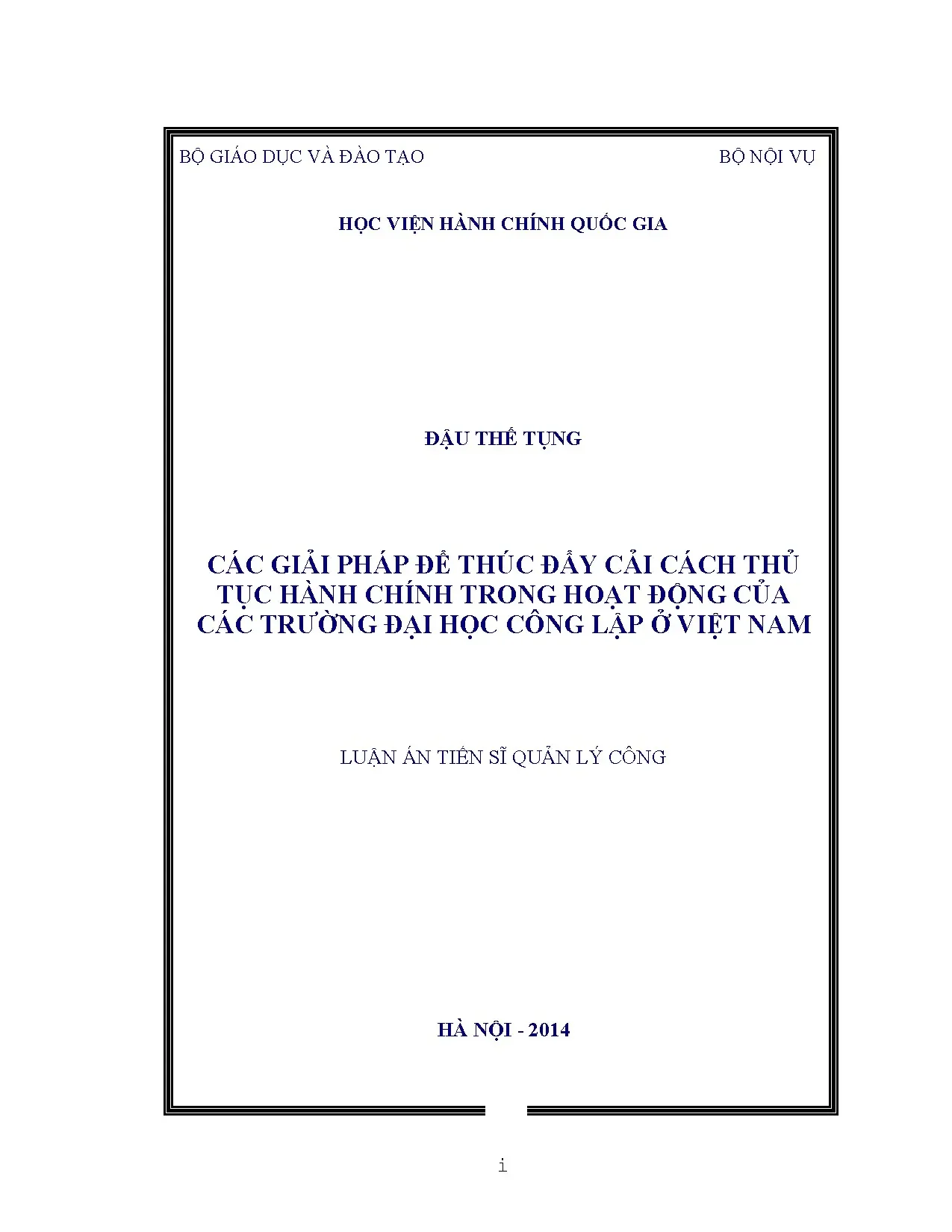 Giải pháp cải cách TTHC trong các trường đại học công lập Việt Nam