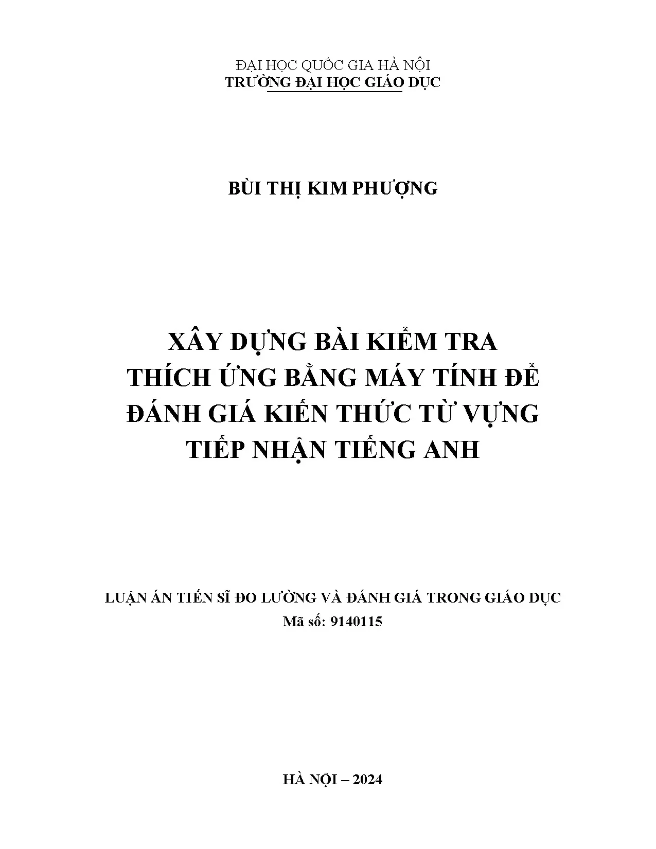 Xây dựng CAT đánh giá kiến thức từ vựng tiếp nhận tiếng Anh
