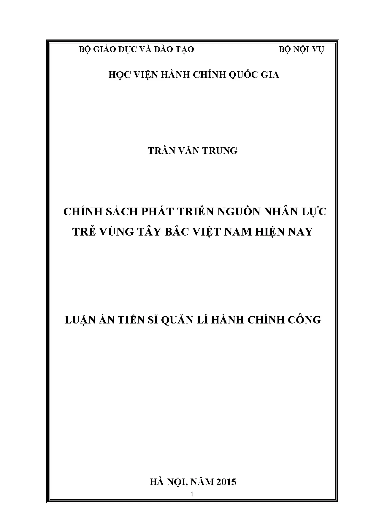 Chính sách phát triển nguồn nhân lực trẻ Tây Bắc Việt Nam