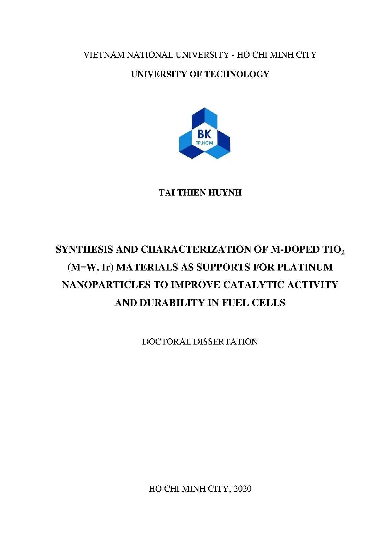 Luận án tiến sĩ kỹ thuật hóa học synthesis and characterizat