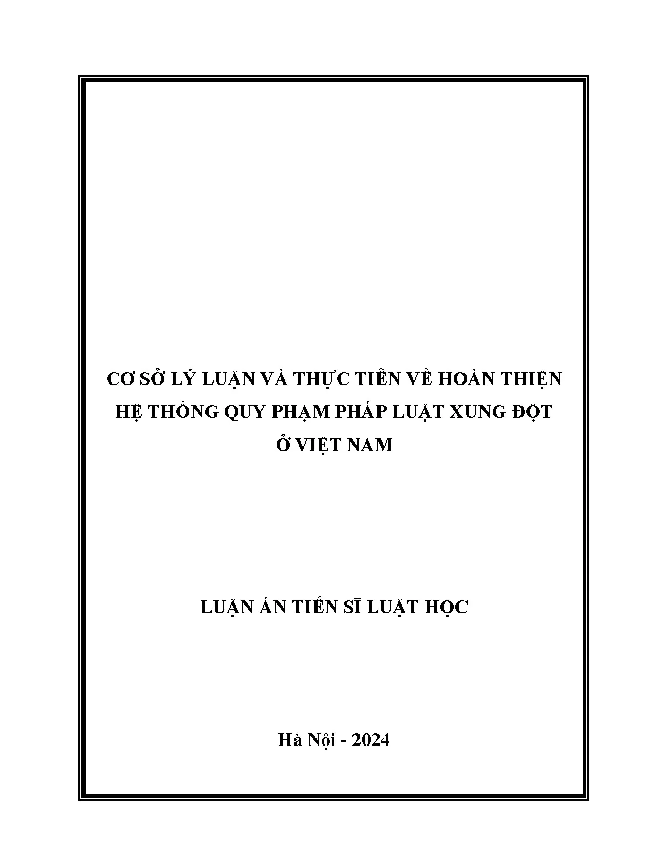 Hoàn thiện hệ thống quy phạm pháp luật xung đột Việt Nam