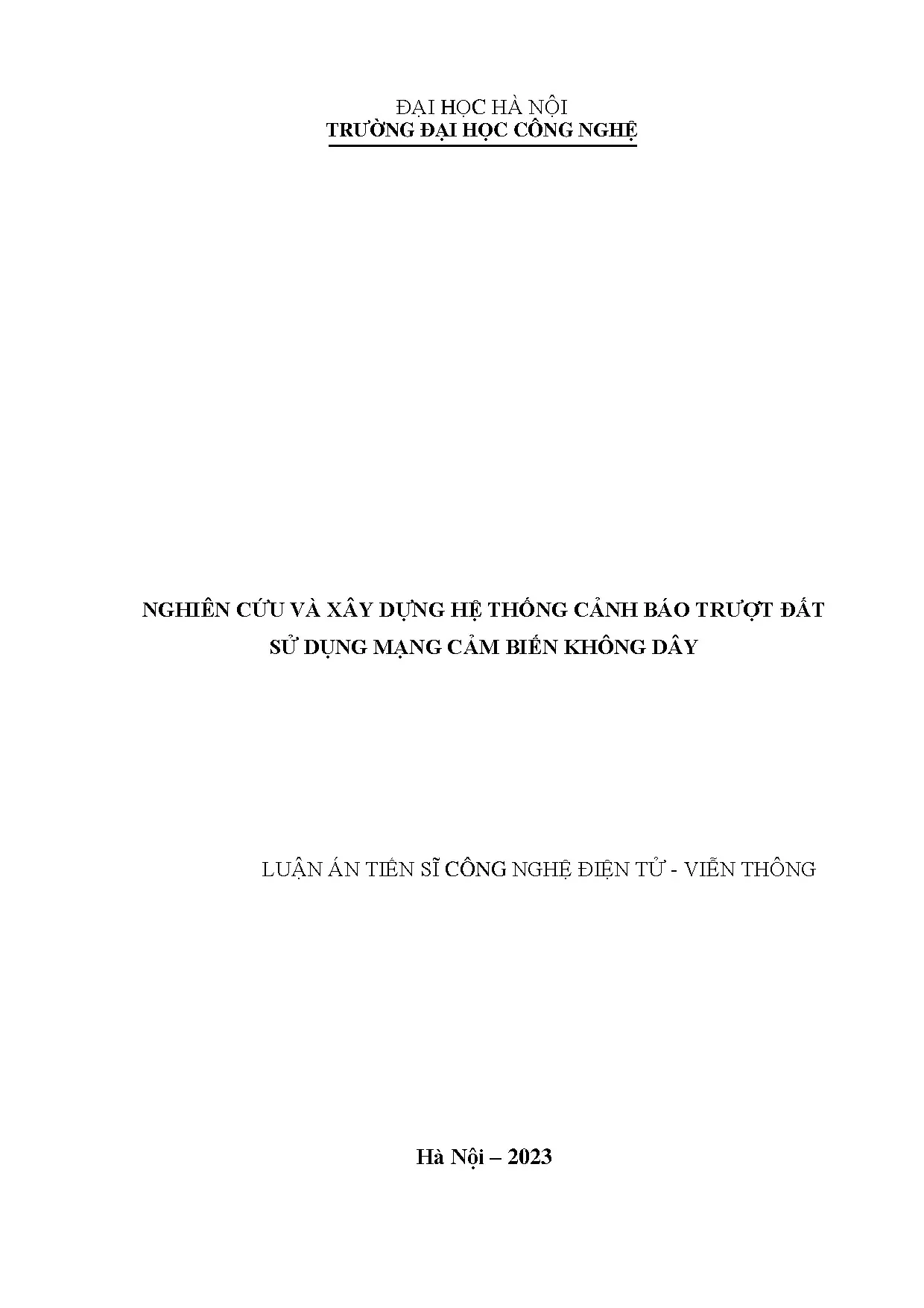 Hệ thống cảnh báo trượt đất sử dụng mạng cảm biến không dây