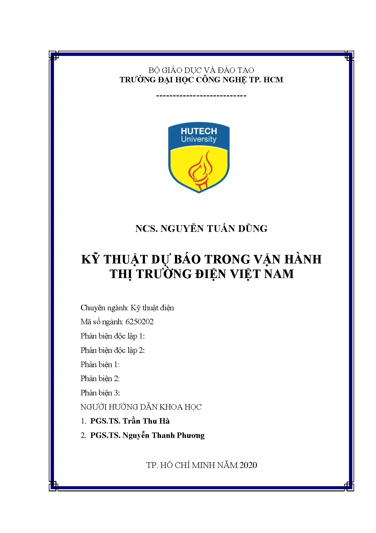 Dự báo phụ tải điện trong vận hành thị trường điện Việt Nam