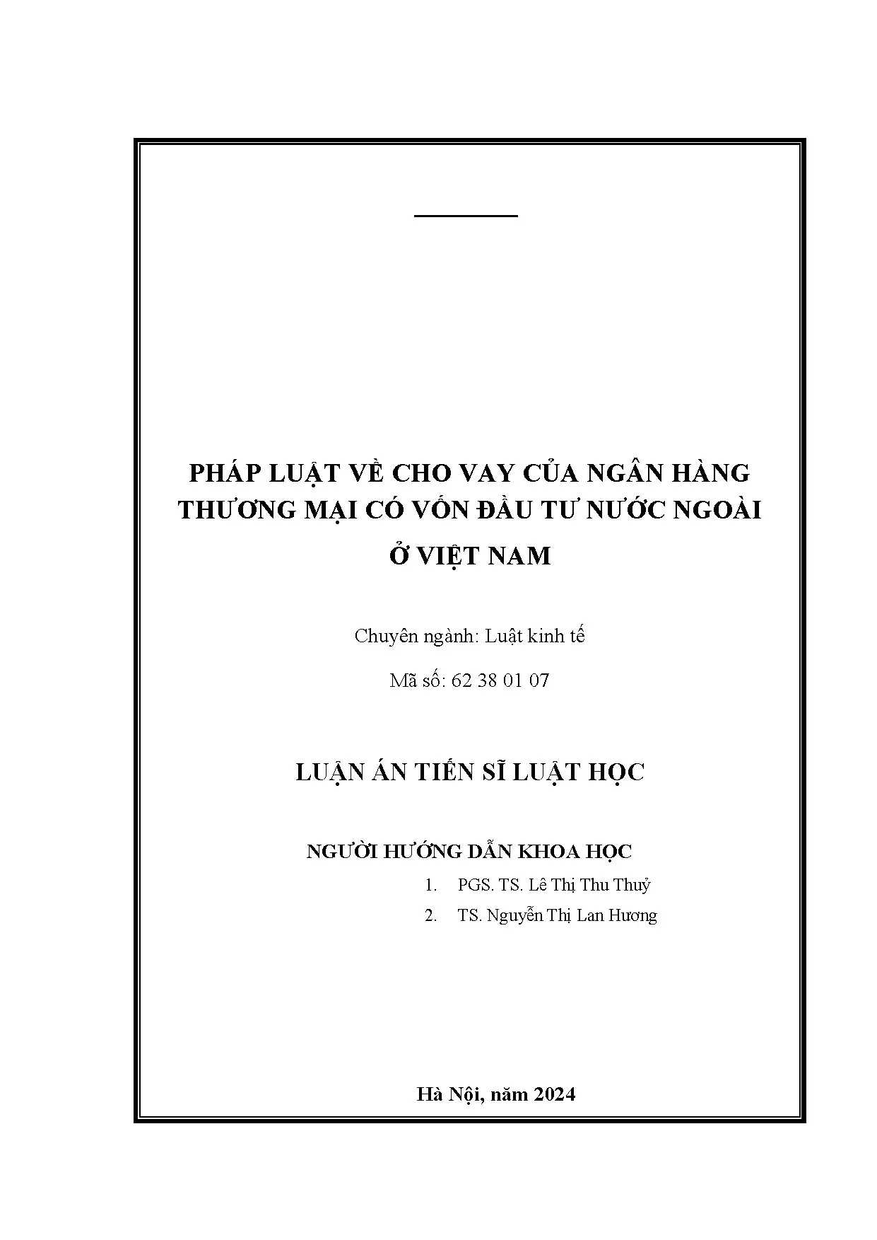 Pháp luật về cho vay của ngân hàng thương mại có vốn đầu tư
