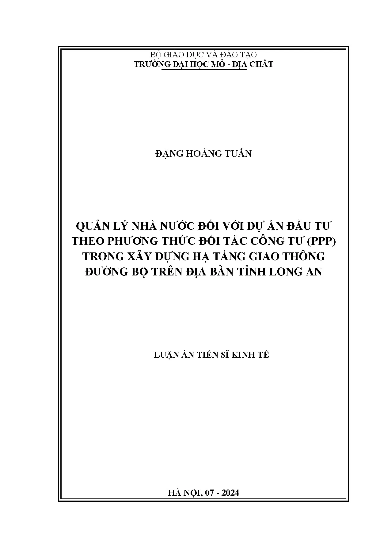 Quản lý nhà nước đối với dự án đầu tư theo phương thức đối t
