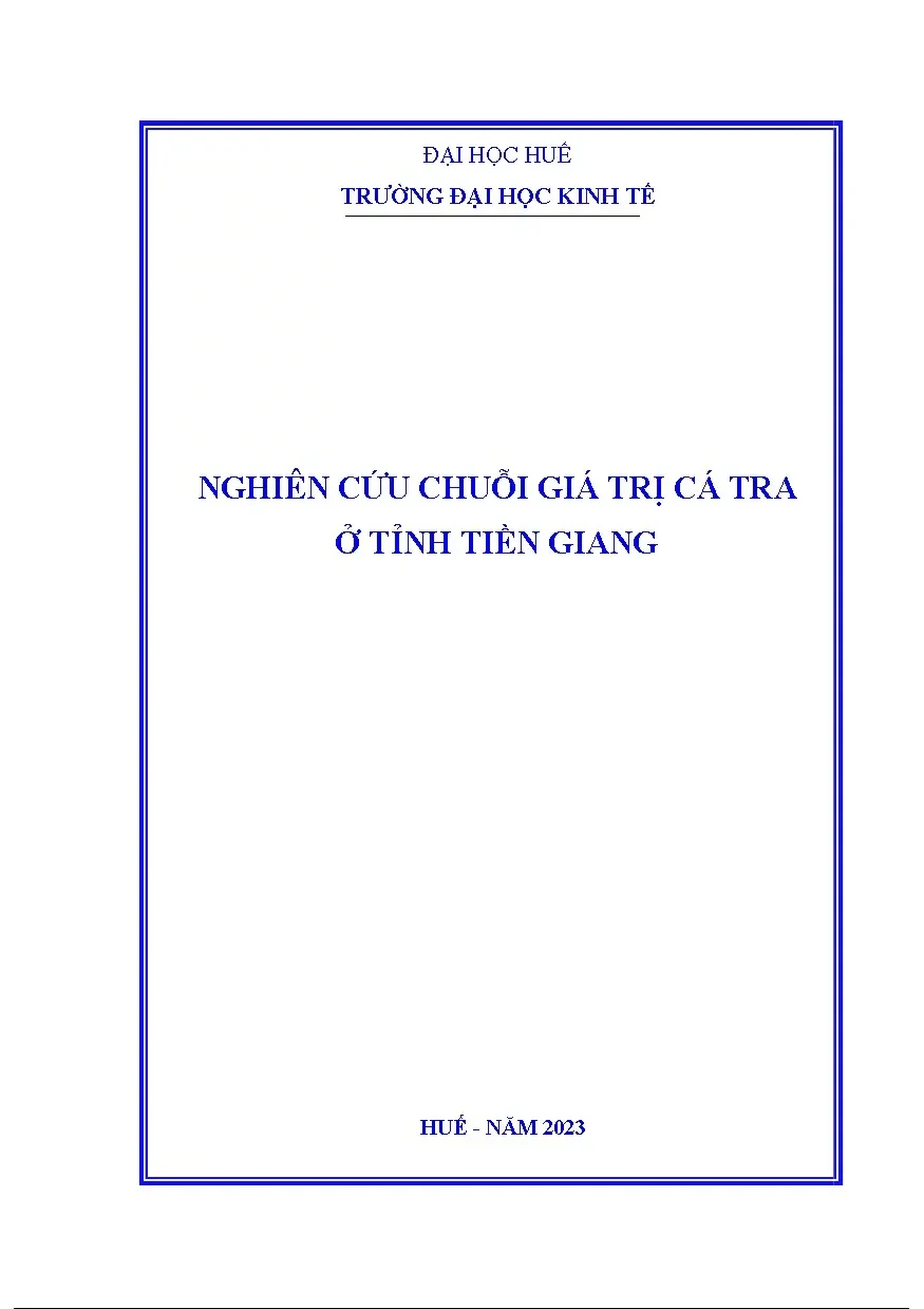 Nghiên cứu chuỗi giá trị cá tra tỉnh Tiền Giang 2023