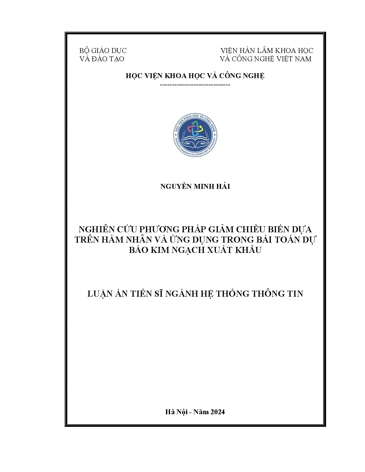 Nghiên cứu phương pháp giảm chiều biến dựa trên hàm nhân và