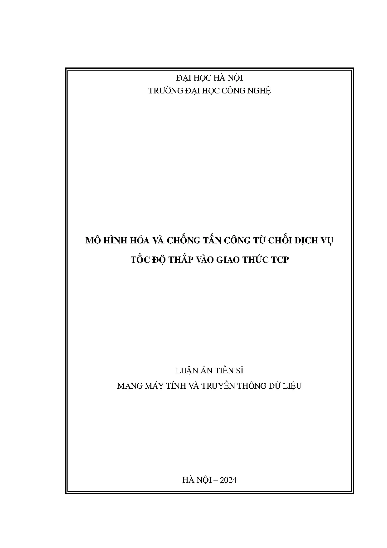 Mô hình hóa & chống tấn công DDoS tốc độ thấp TCP
