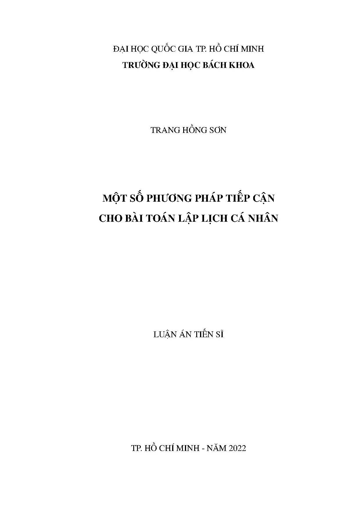 Lập lịch cá nhân: Phương pháp tiếp cận mới trong Khoa học máy tính