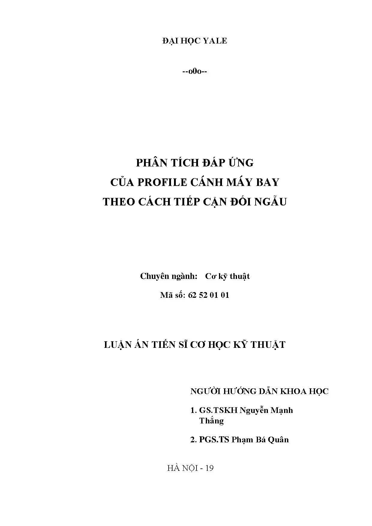 Phân tích đáp ứng phi tuyến profile cánh máy bay bằng đối ngẫu