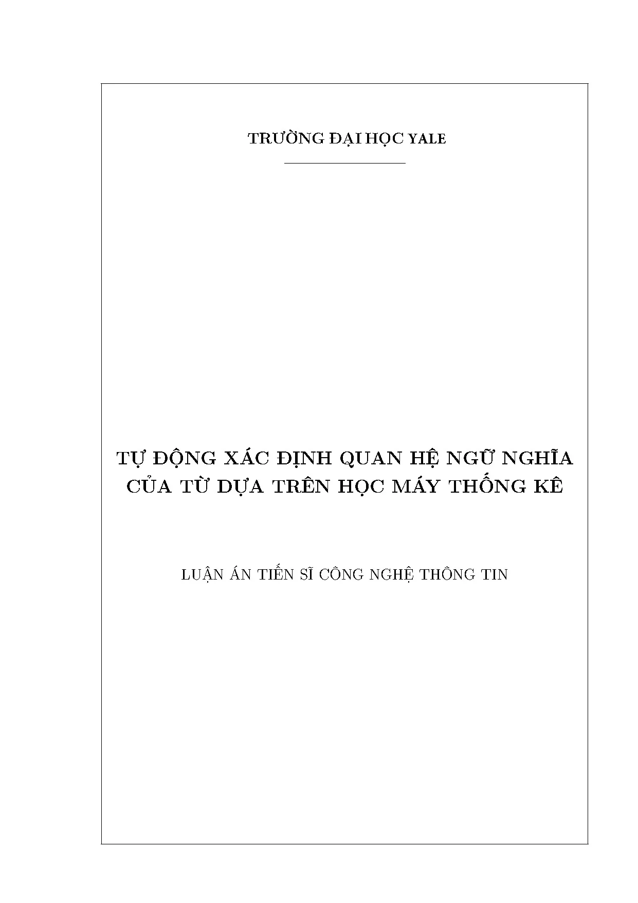 Xác định quan hệ ngữ nghĩa từ tự động dựa học máy thống kê