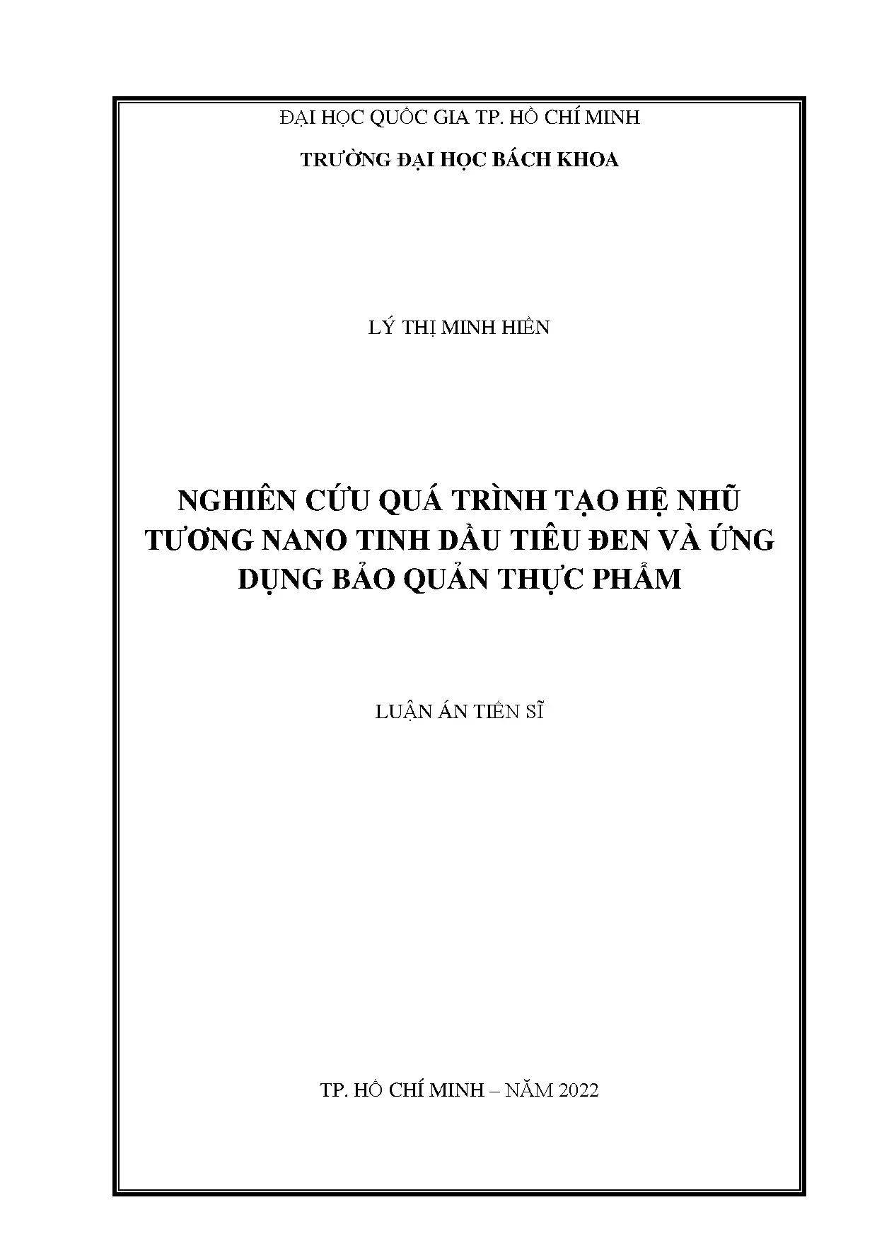 Luận án tiến sĩ công nghệ thực phẩm nghiên cứu quá trình tạo