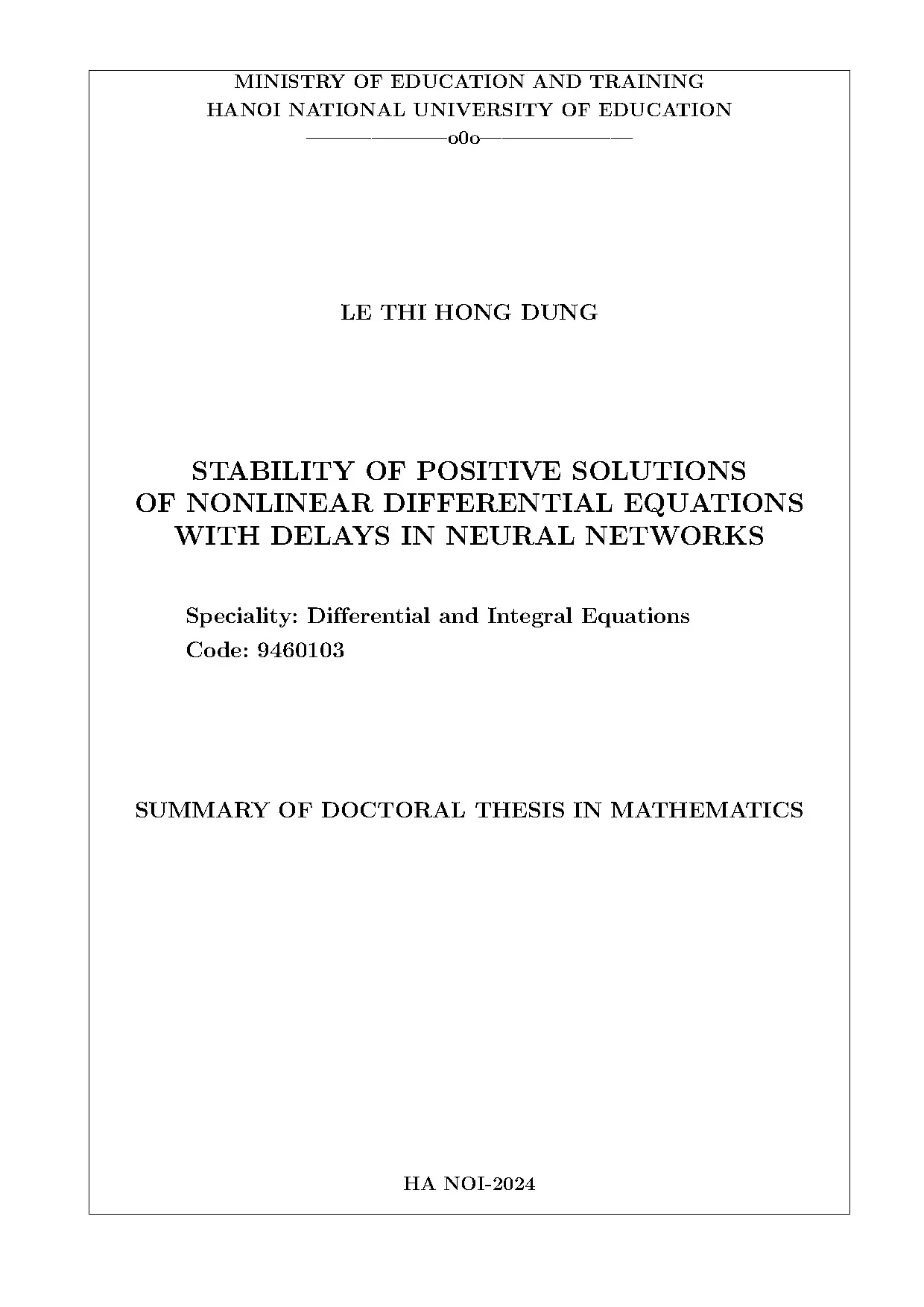Stability of positive solutions of nonlinear differential eq