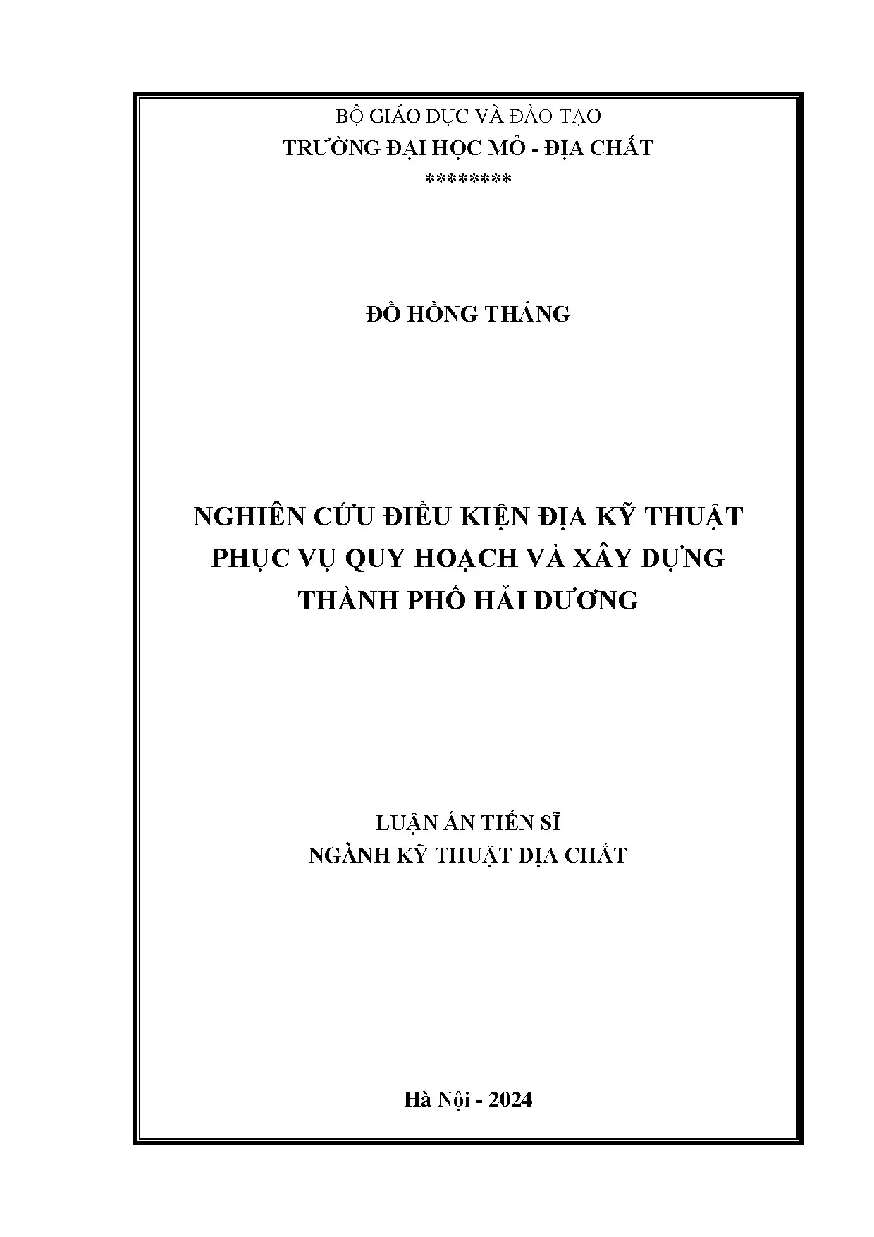 Nghiên cứu địa kỹ thuật phục vụ xây dựng, quy hoạch TP Hải Dương