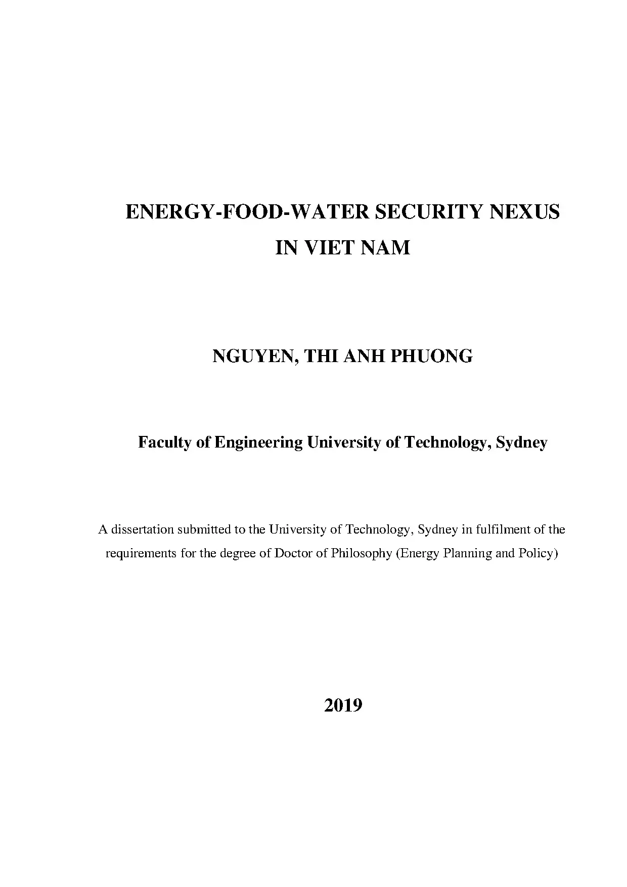 Luận án tiến sĩ quy lý năng lượng energy food water security