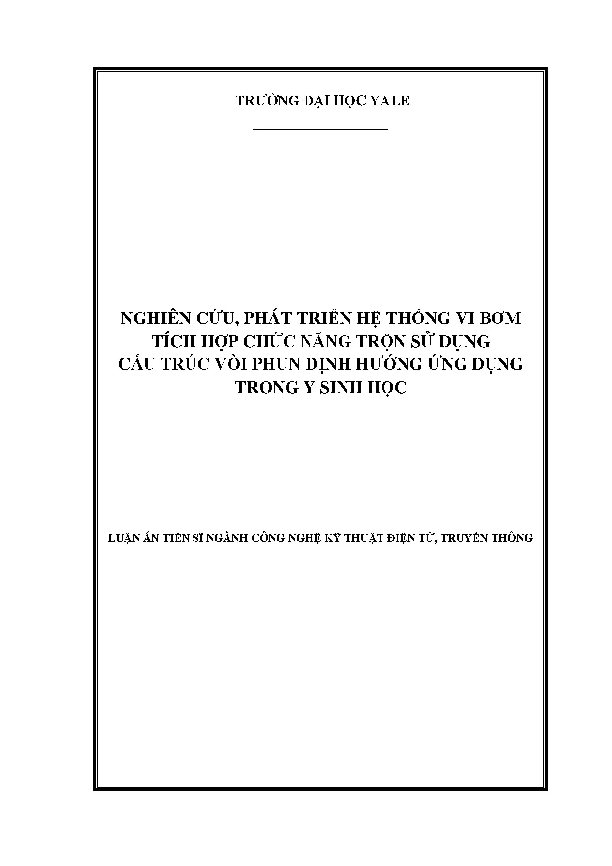 Nghiên cứu vi bơm tích hợp trộn vòi phun định hướng ứng dụng y sinh học