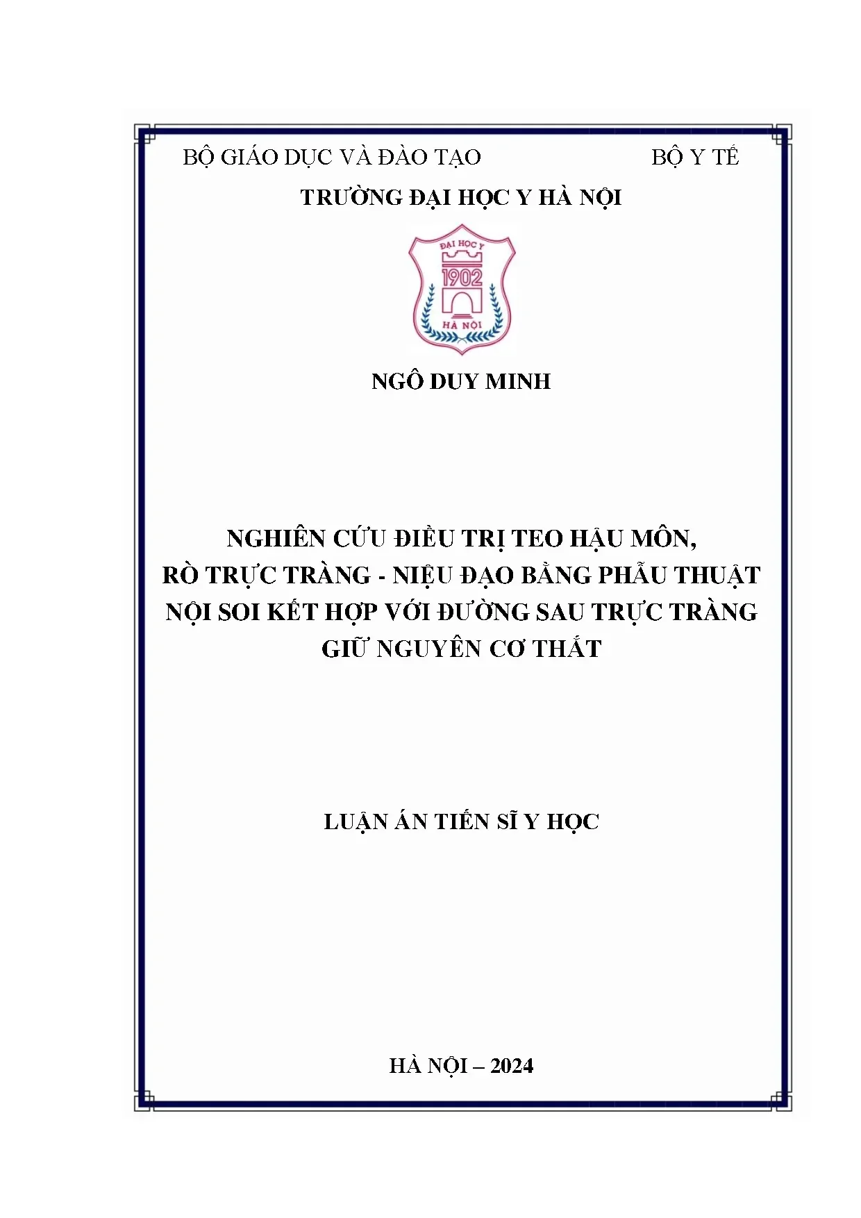 Điều trị teo hậu môn rò trực tràng niệu đạo bằng phẫu thuật nội soi