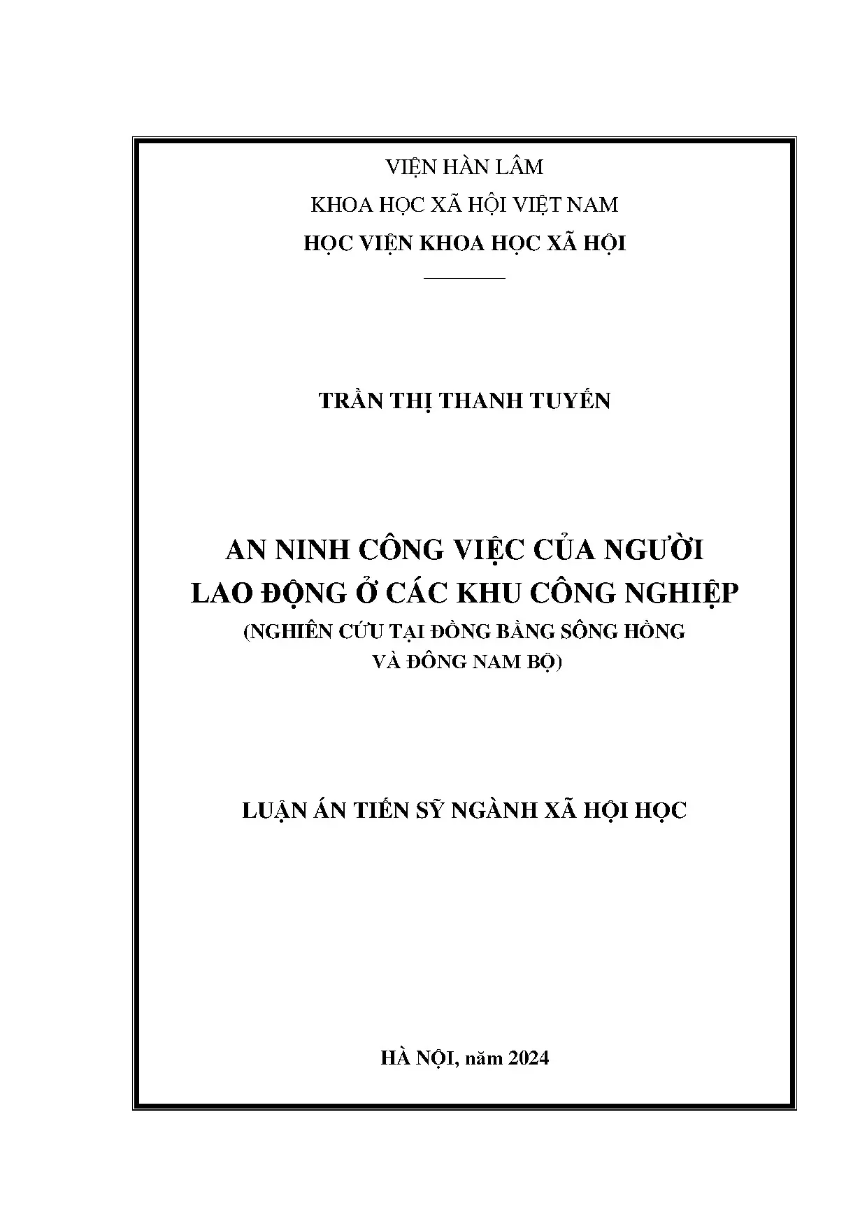 An ninh công việc người lao động khu công nghiệp ĐBSH & ĐNB