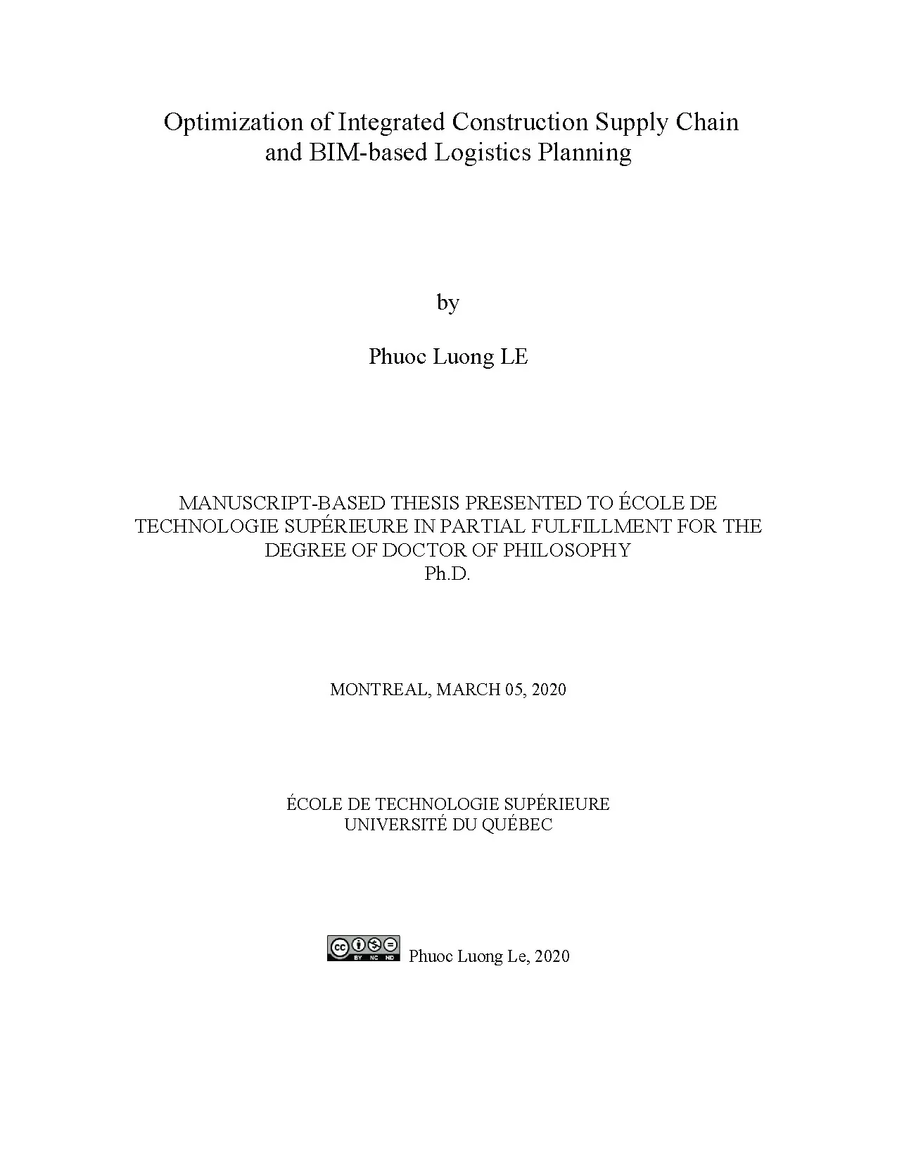 Luận án tiến sĩ optimization of integrated construction supp