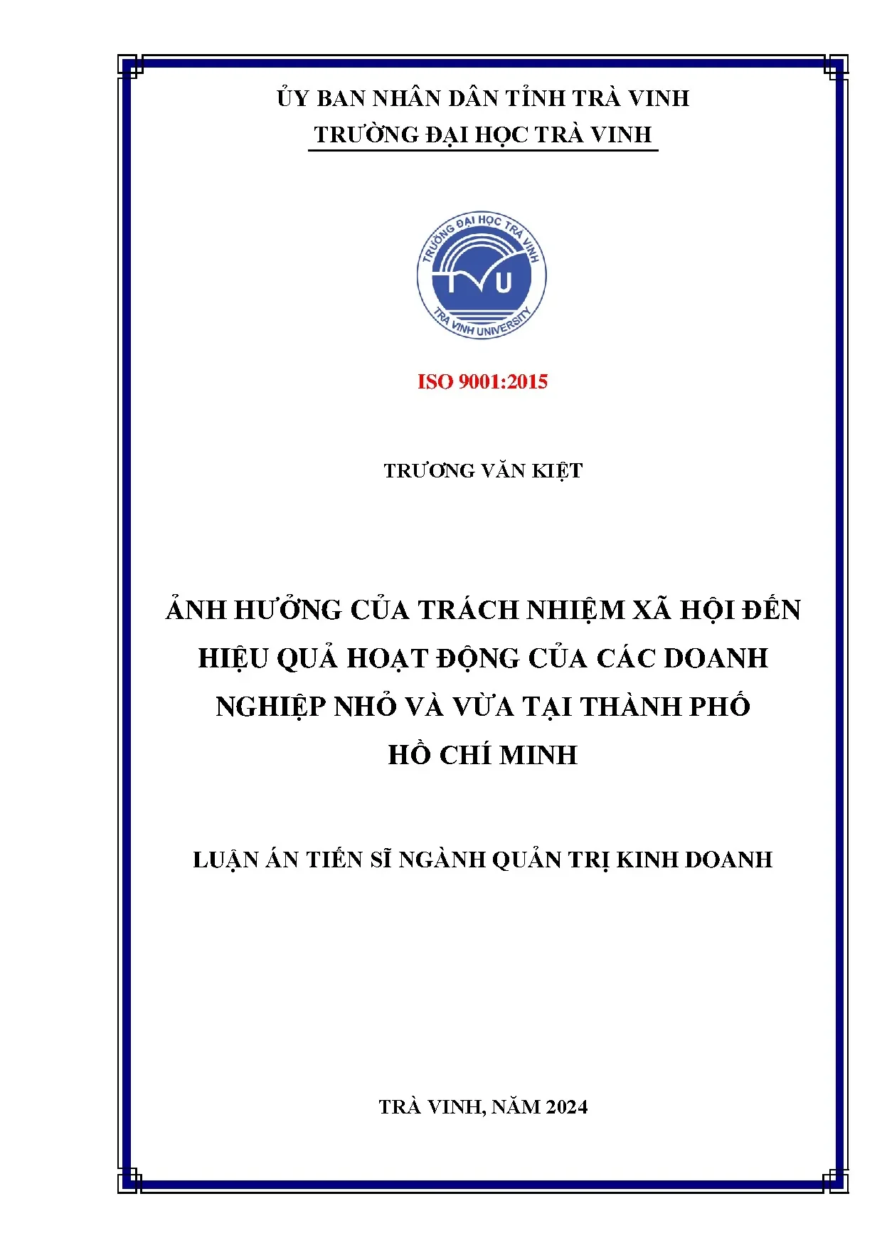 Ảnh hưởng của Trách nhiệm Xã hội đến Hiệu quả DNNVV TP.HCM