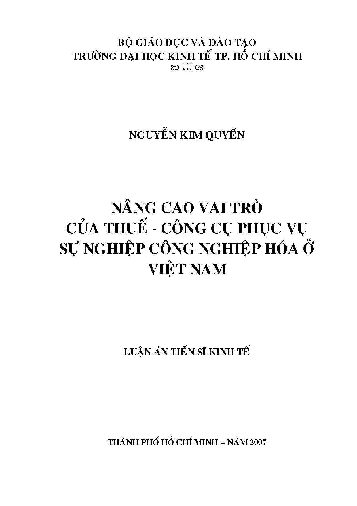 Nâng cao vai trò của thuế phục vụ công nghiệp hóa ở Việt Nam