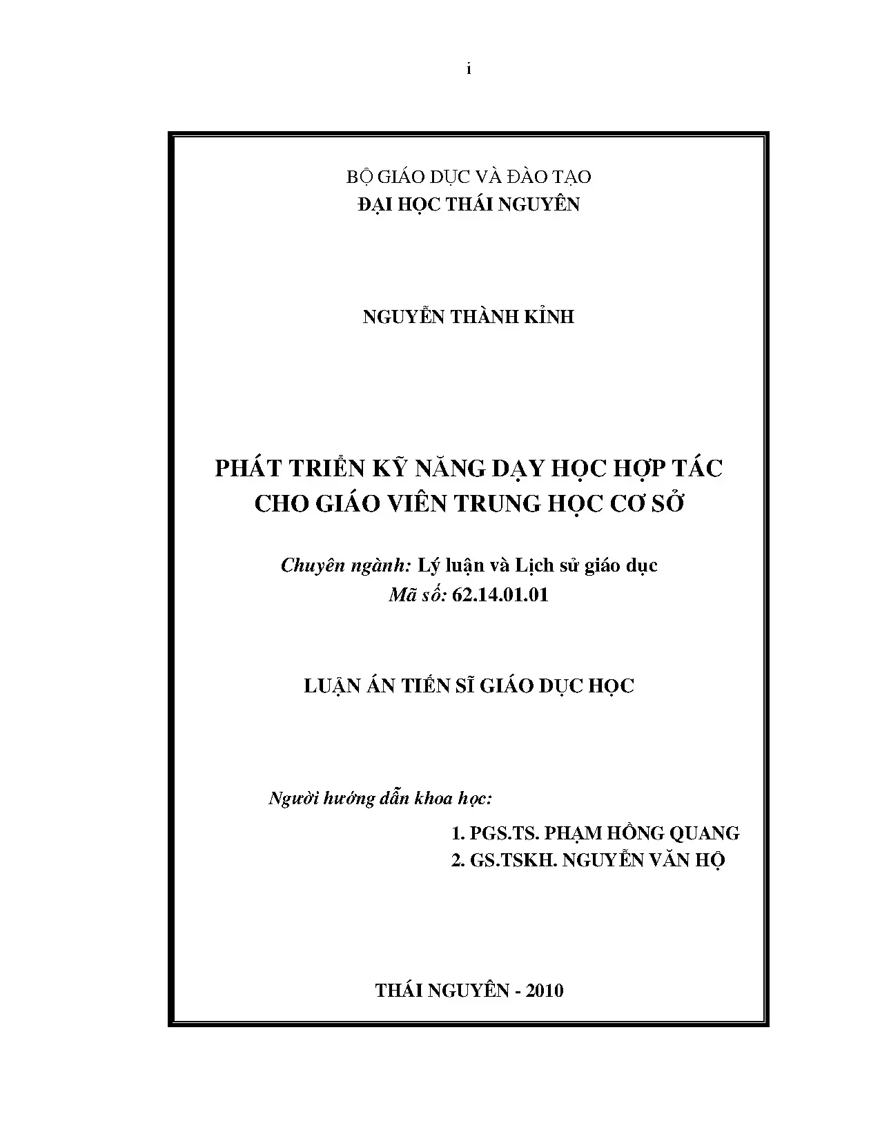 Phát triển kỹ năng dạy học hợp tác cho giáo viên THCS