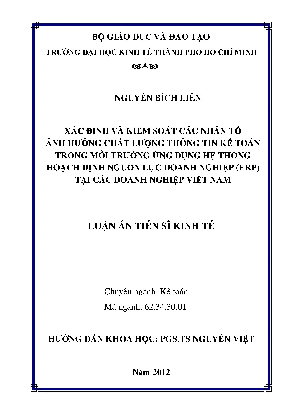 Xác định, kiểm soát nhân tố ảnh hưởng chất lượng TTKT ERP