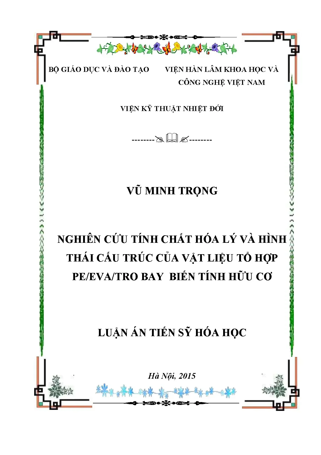 Nghiên cứu vật liệu LDPE/EVA/tro bay biến tính: Tính chất & cấu trúc