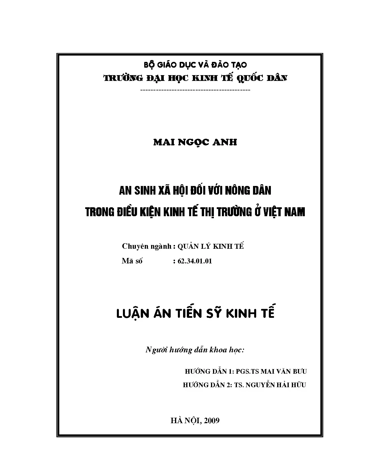 An sinh xã hội cho nông dân trong kinh tế thị trường Việt Nam