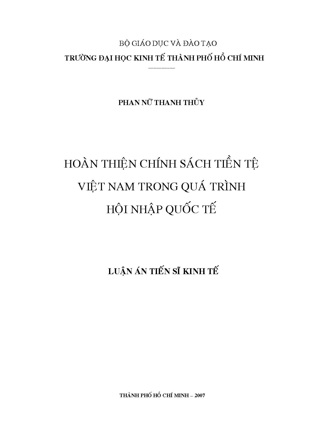 Hoàn thiện chính sách tiền tệ việt nam trong quá trình hội n