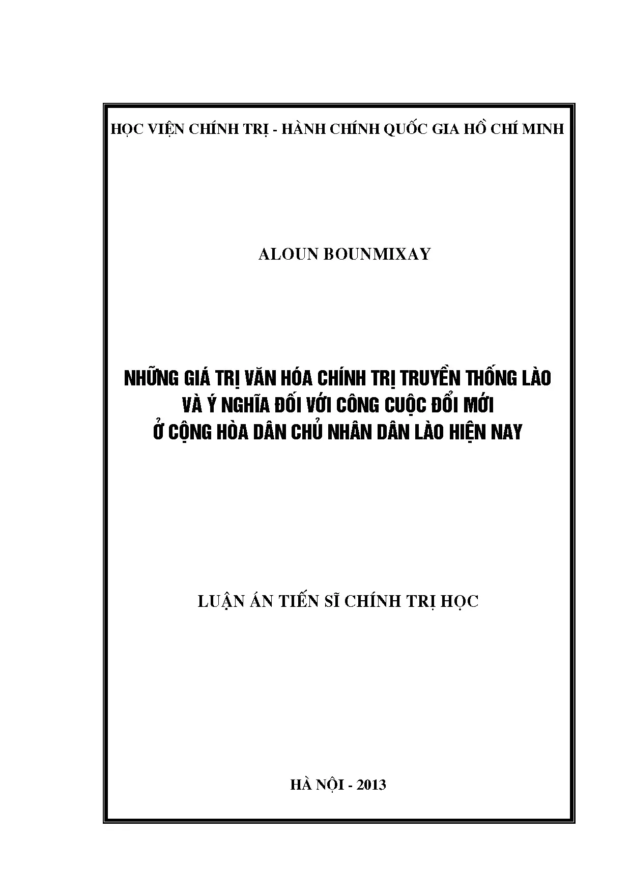Giá trị VHCT truyền thống Lào và ý nghĩa đối với đổi mới