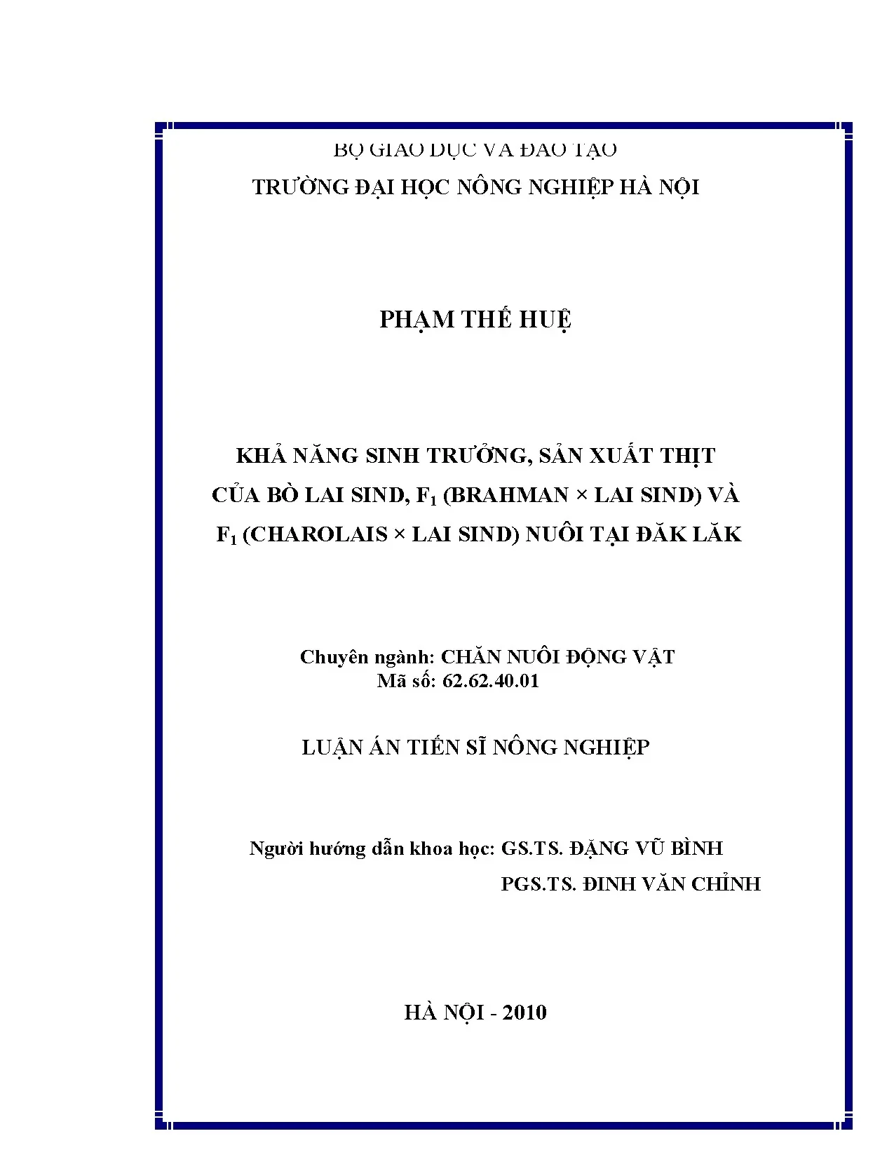 Khả năng sinh trưởng, sản xuất thịt bò lai F1 tại Đăk Lăk