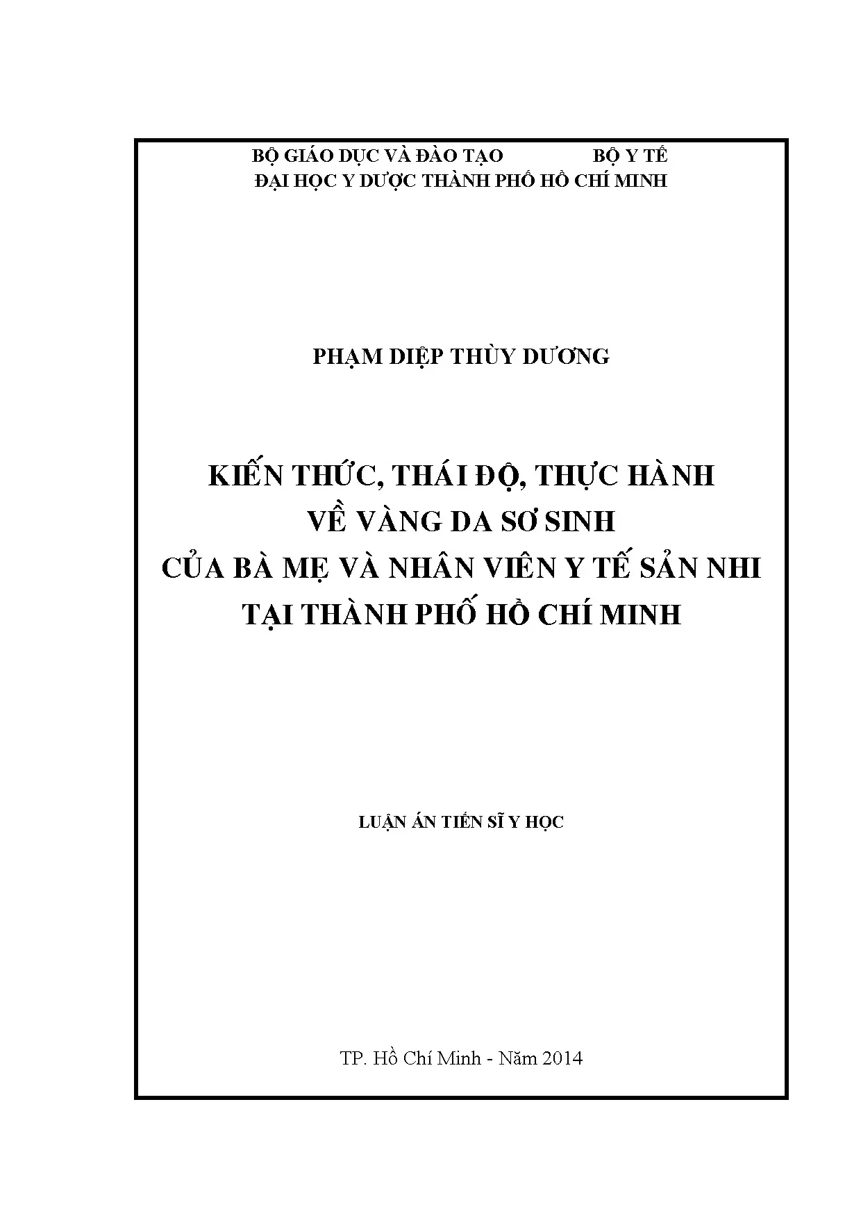 Vàng da sơ sinh: KAP của bà mẹ và NVYT tại TP.HCM