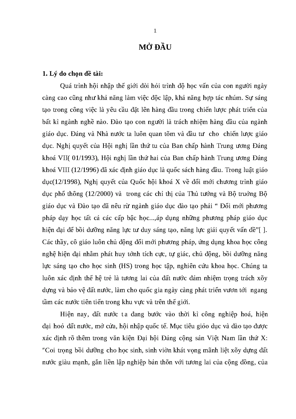 Bồi dưỡng năng lực sáng tạo HS lớp 12 chương Dòng điện xoay chiều