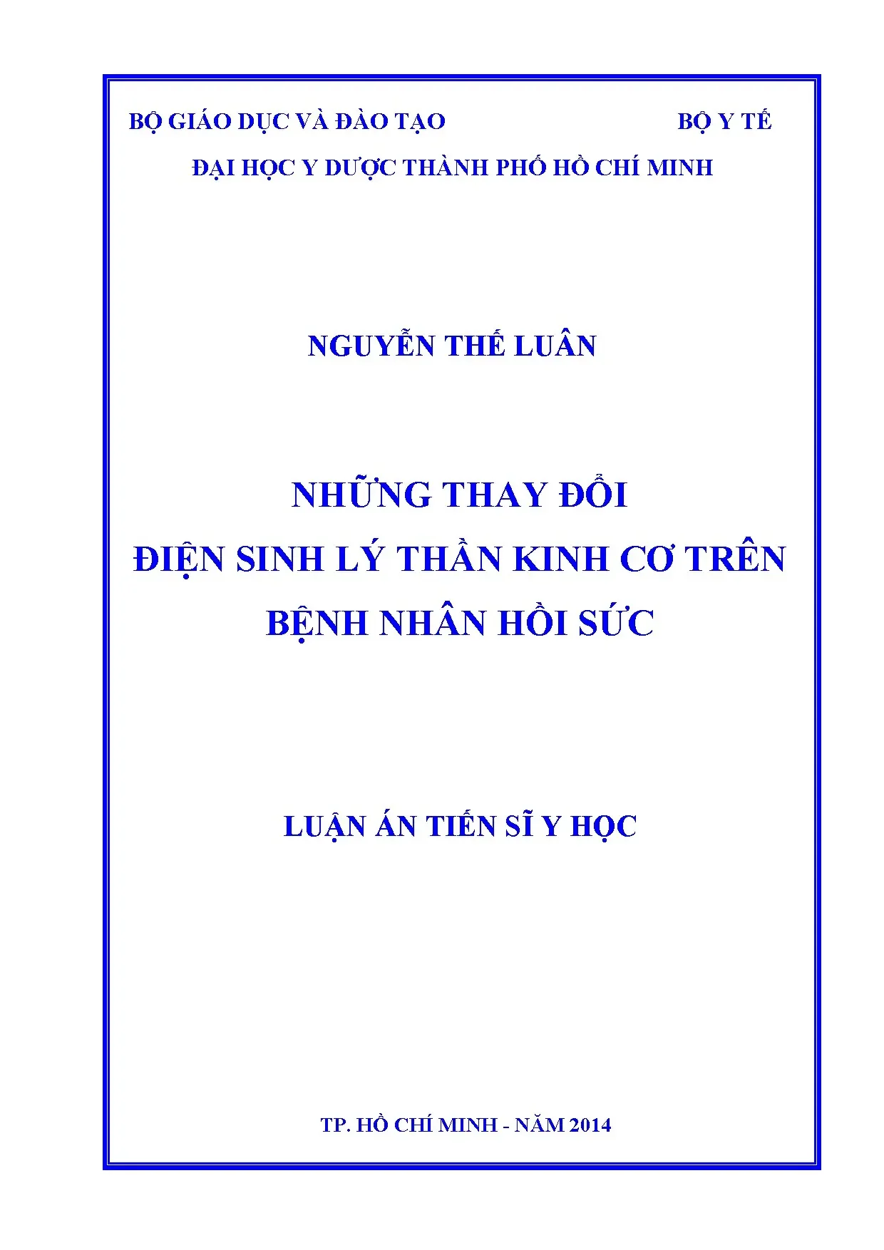 Thay đổi điện sinh lý thần kinh cơ bệnh nhân hồi sức