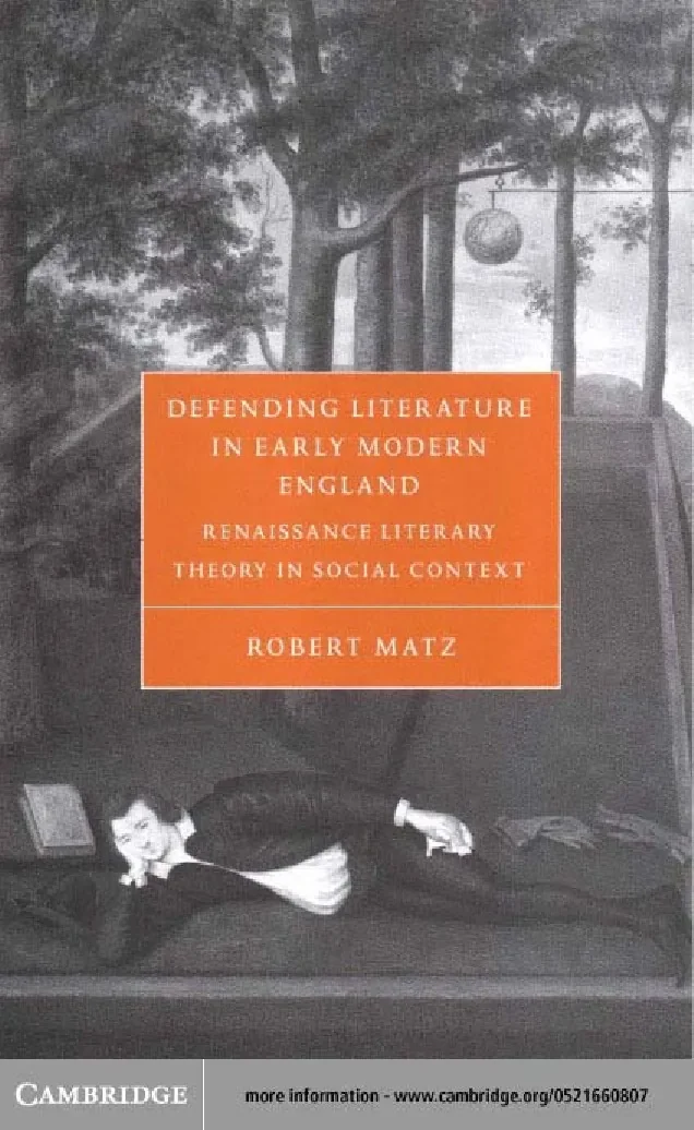 Cambridge university press defending literature in early mod