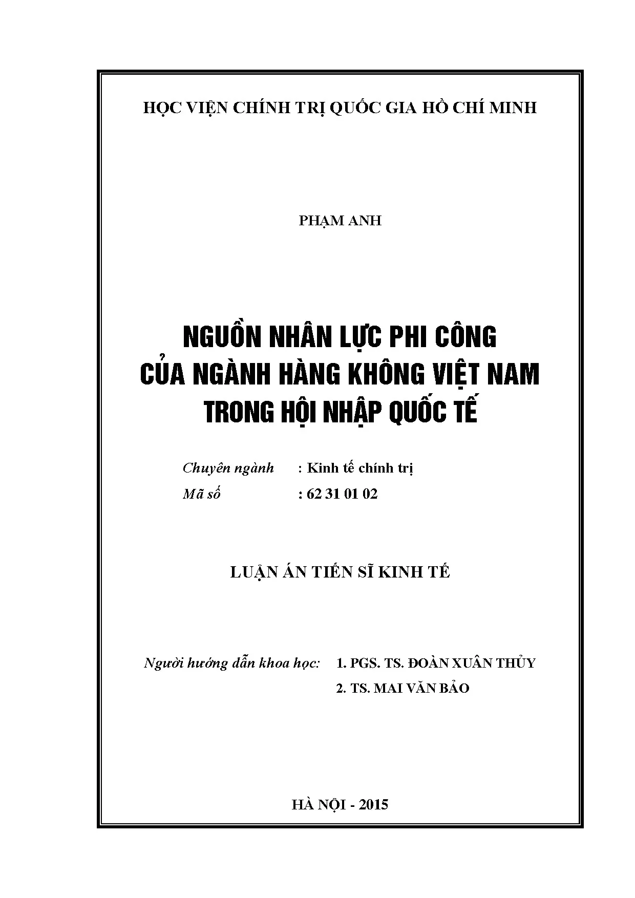 Nguồn nhân lực phi công hàng không Việt Nam hội nhập quốc tế